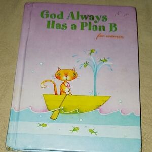 FREE#Vintage Pastel Book with Cat Illustration"GOD HAS A PLAN B